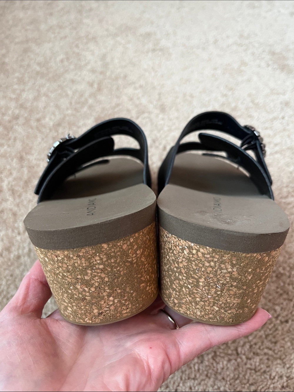 Andiamo Studded Rhinestone Slides - Picture 6 of 9